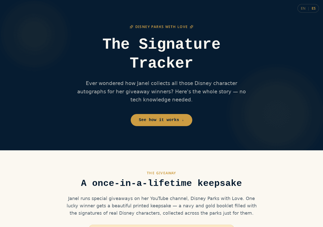 Disney Parks Signature Tracker